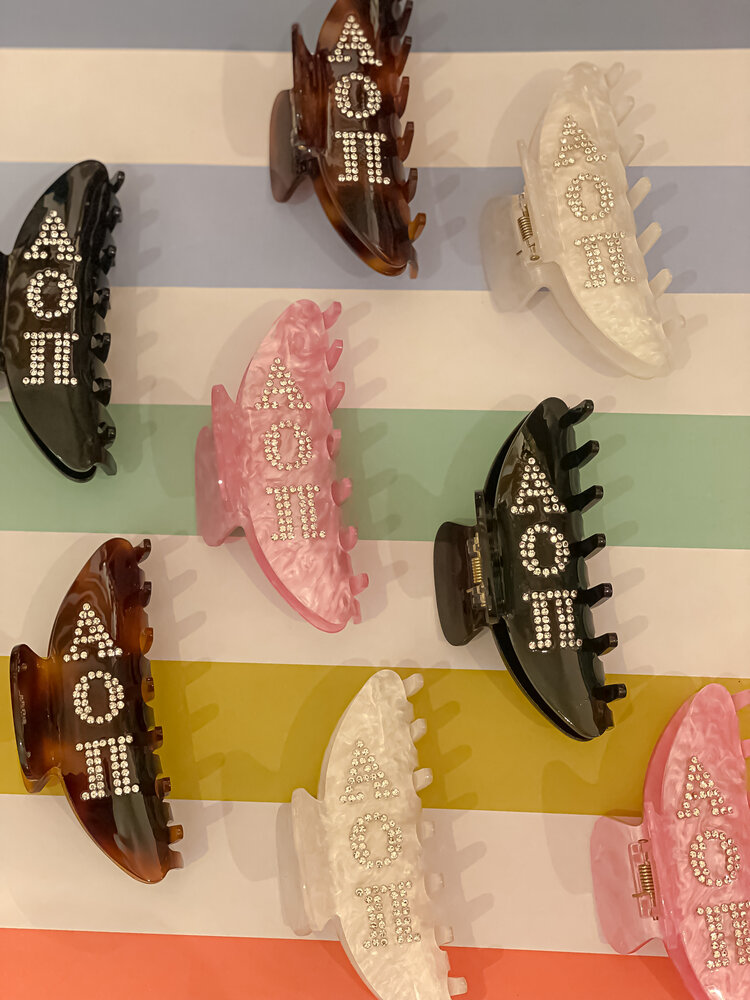 Duo Threads Claw Clip - Alpha Omicron Pi