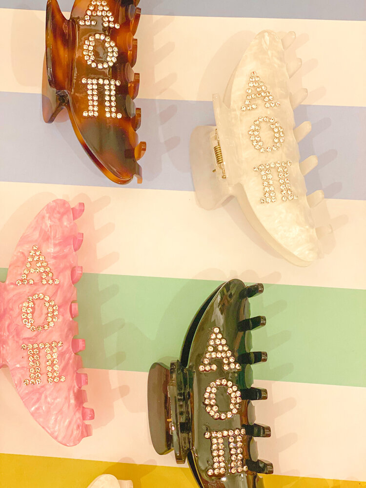 Duo Threads Claw Clip - Alpha Omicron Pi