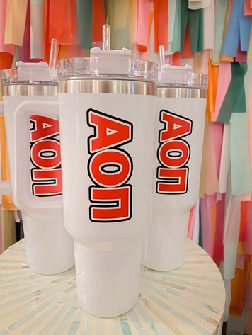 Duo Threads Stella Tumbler 40oz - Alpha Omicron Pi