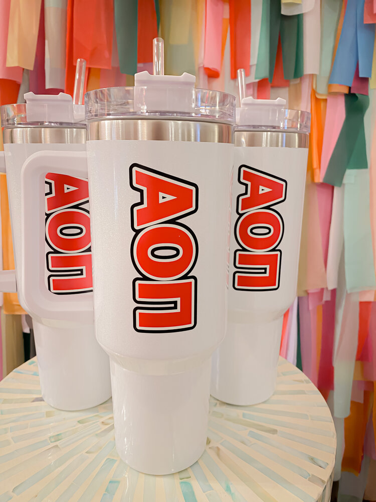 Duo Threads Stella Tumbler 40oz - Alpha Omicron Pi