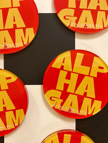 Tart By Taylor Savvy Sorority Coaster - Alpha Gamma Delta