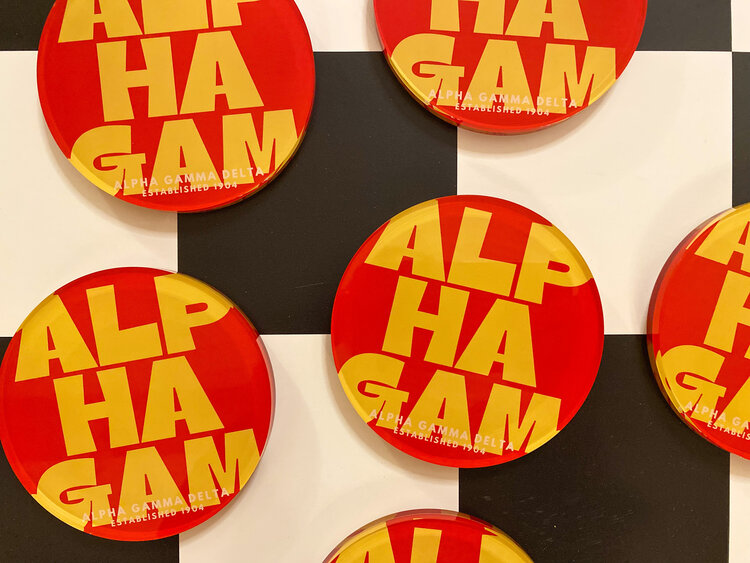 Tart By Taylor Savvy Sorority Coaster - Alpha Gamma Delta