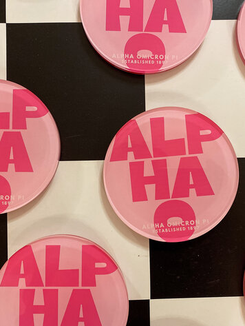 Tart By Taylor Savvy Sorority Coaster - Alpha Omicron Pi