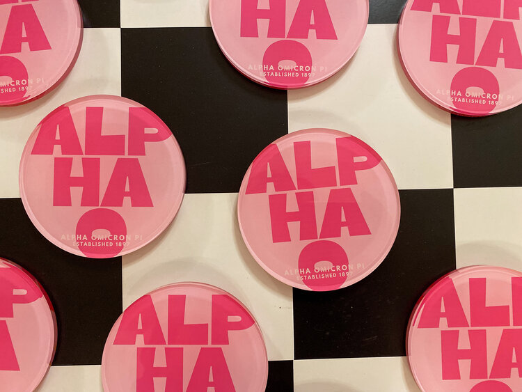 Tart By Taylor Savvy Sorority Coaster - Alpha Omicron Pi