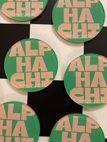 Tart By Taylor Savvy Sorority Coaster - Alpha Chi Omega