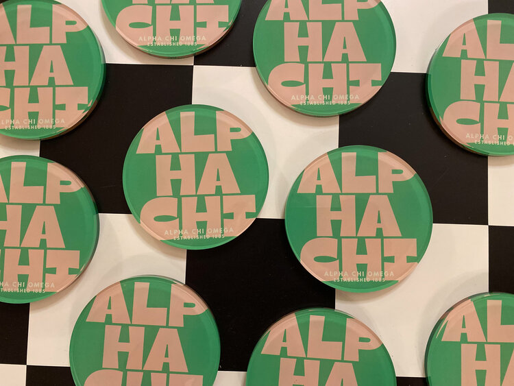 Tart By Taylor Savvy Sorority Coaster - Alpha Chi Omega