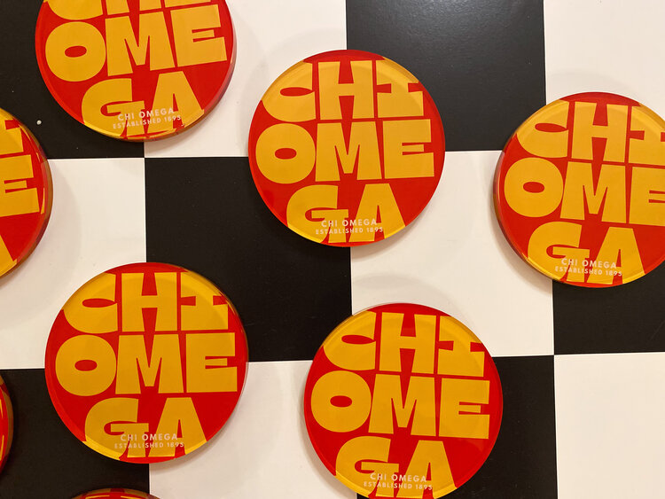 Tart By Taylor Savvy Sorority Coaster - Chi Omega