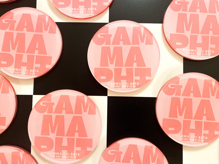 Tart By Taylor Savvy Sorority Coaster - Gamma Phi Beta