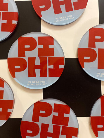 Tart By Taylor Savvy Sorority Coaster - Pi Beta Phi