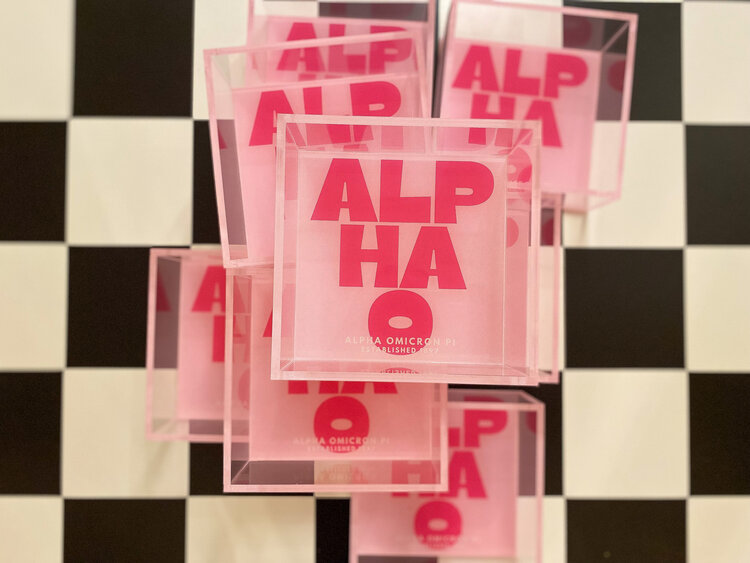 Tart By Taylor Savvy Sorority Trinket Tray - Alpha Omicron Pi