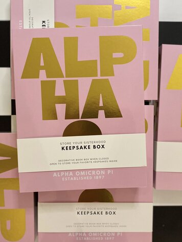 Tart By Taylor Savvy Sorority Keepsake Box - Alpha Omicron Pi