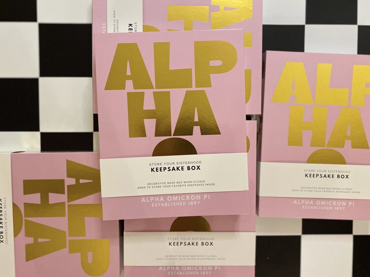 Tart By Taylor Savvy Sorority Keepsake Box - Alpha Omicron Pi