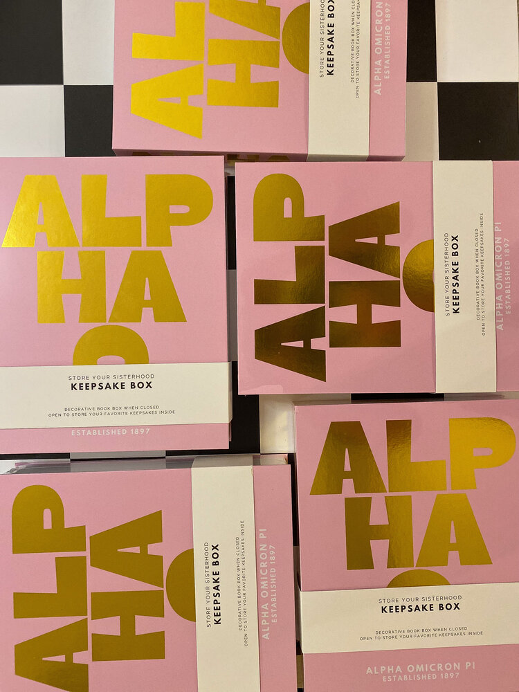 Tart By Taylor Savvy Sorority Keepsake Box - Alpha Omicron Pi