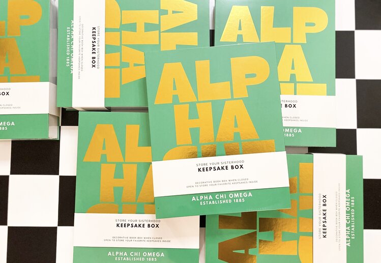 Tart By Taylor Savvy Sorority Keepsake Box - Alpha Chi Omega