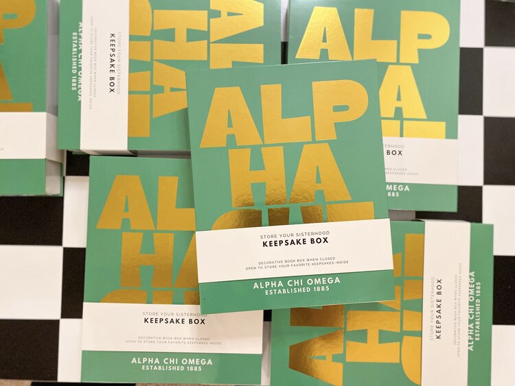 Tart By Taylor Savvy Sorority Keepsake Box - Alpha Chi Omega