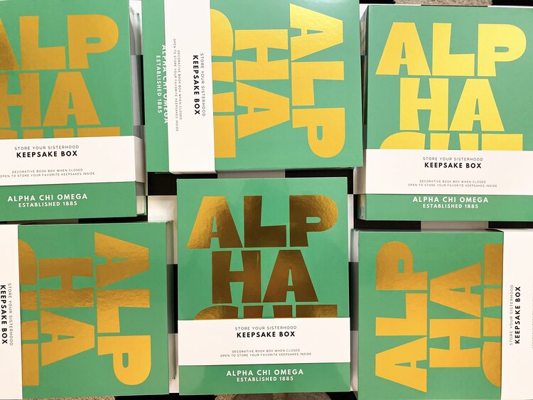 Tart By Taylor Savvy Sorority Keepsake Box - Alpha Chi Omega