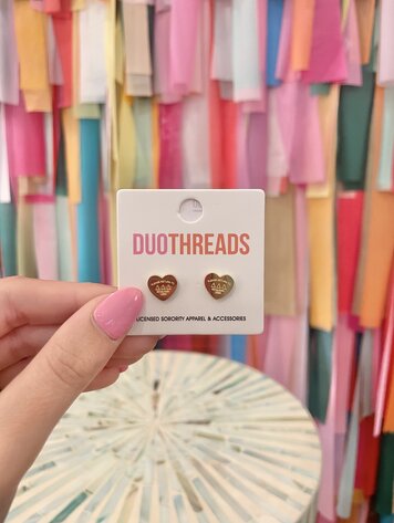Duo Threads Sorority Heart Earrings - Delta Delta Delta