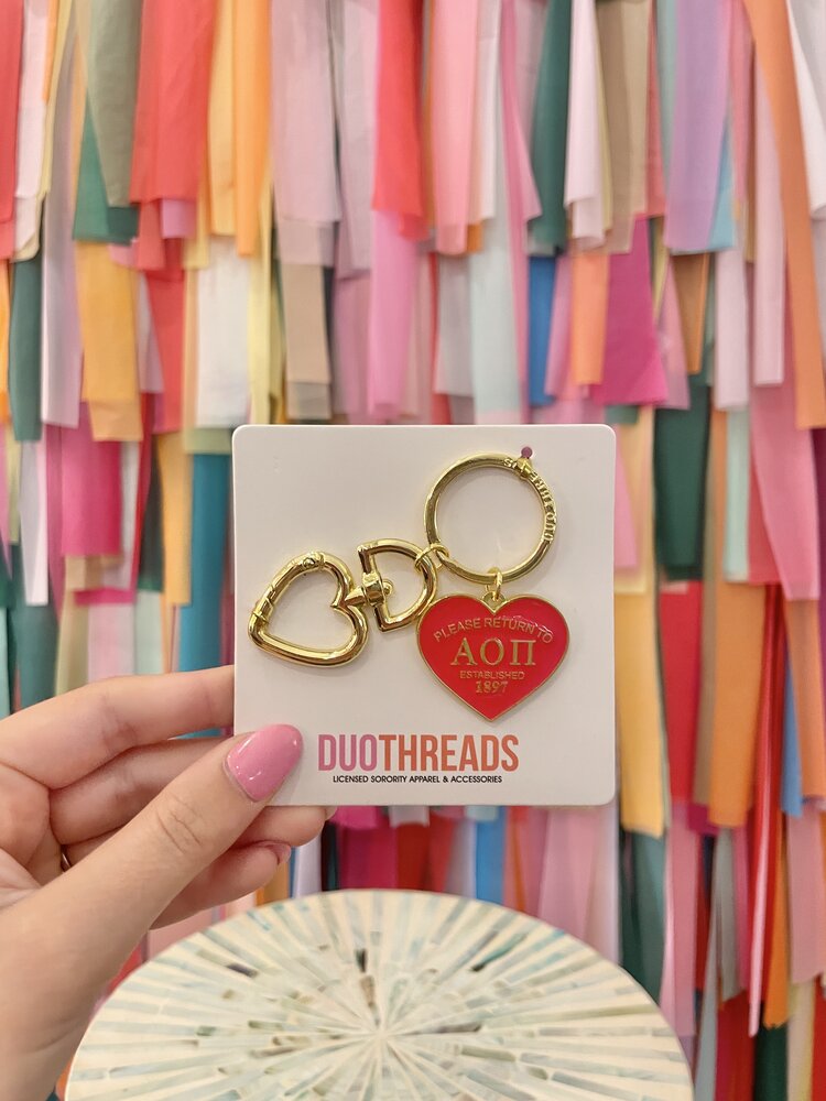 Duo Threads Please Return Keyring - Alpha Omicron Pi