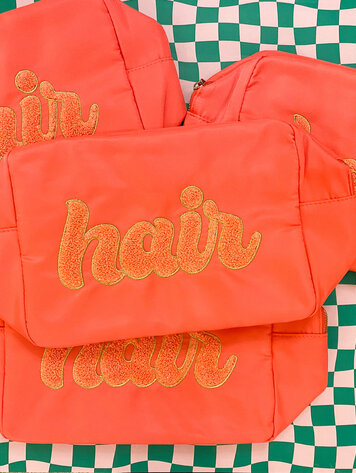 KenzKustomz Coral Embroidered Hair Bag - XL