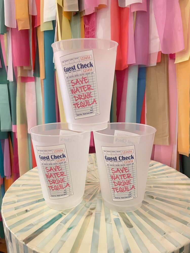 Sip Hip Hooray Save Water Guest Check Cups - Pack of 6