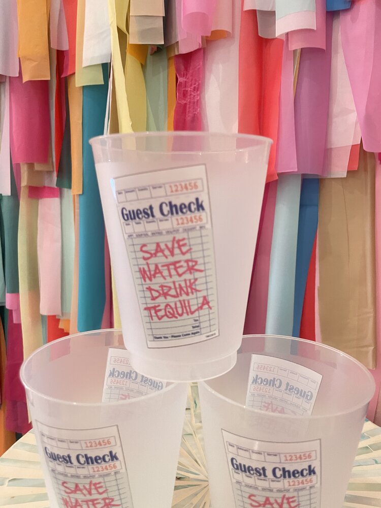Sip Hip Hooray Save Water Guest Check Cups - Pack of 6
