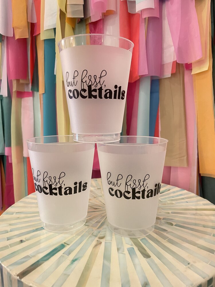 Sip Hip Hooray But First, Cocktails Cups - Pack of 6