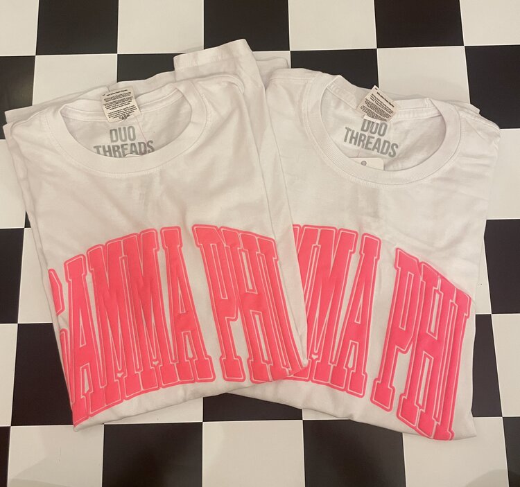 Duo Threads Varsity Arch Puff Tee - Gamma Phi Beta