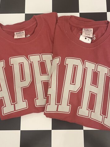 Duo Threads Varsity Puff Arch Tee- Alpha Phi
