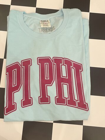 Duo Threads Varsity Puff Arch Tee - Pi Beta Phi