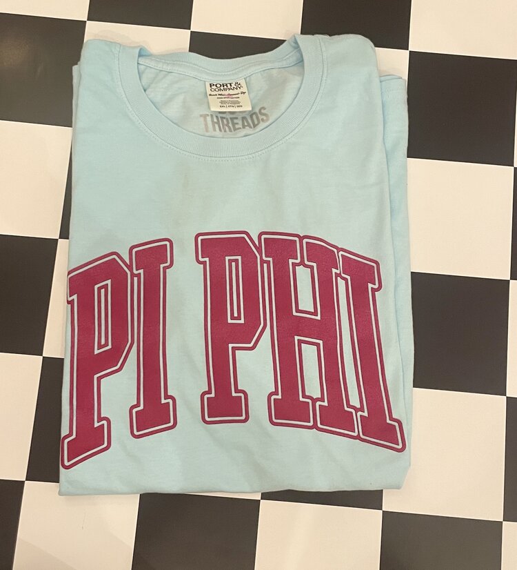 Duo Threads Varsity Puff Arch Tee - Pi Beta Phi