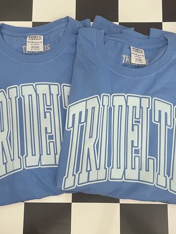 Duo Threads Varsity Puff Arch Tee - Delta Delta Delta