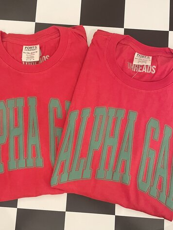 Duo Threads Varsity Arch Puff Tee - Alpha Gamma Delta