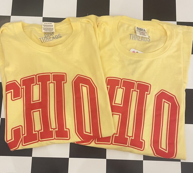 Duo Threads Varsity Arch Puff Tee - Chi Omega