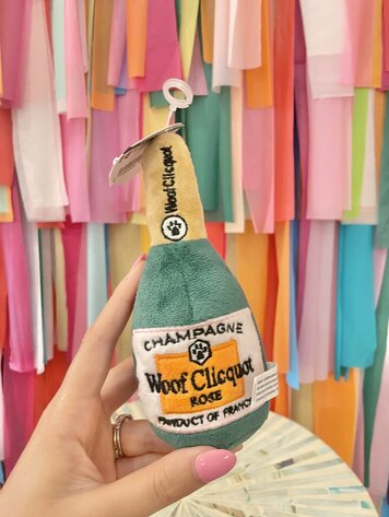 Haute Diggity Dog Woof Clicquot Rose Champagne Bottle - Small
