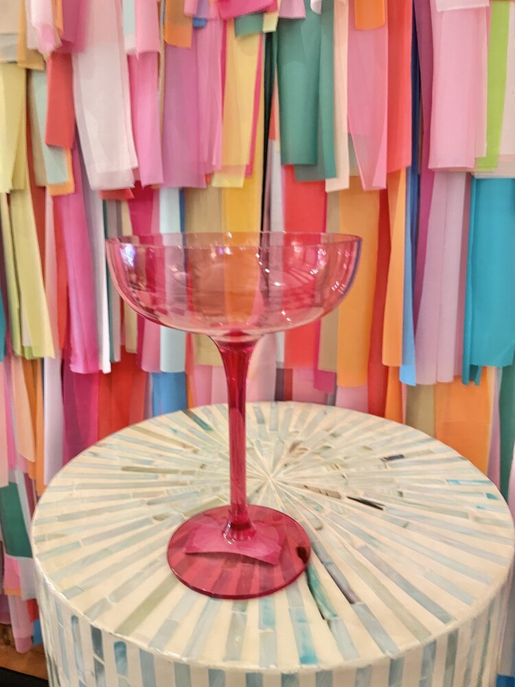 The Wine Savant Colored Coupe Glass-Pink