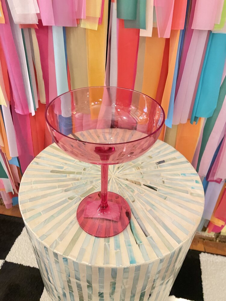 The Wine Savant Colored Coupe Glass-Pink