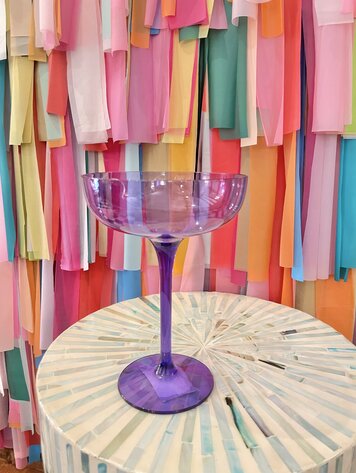 The Wine Savant Colored Coupe Glass-Purple