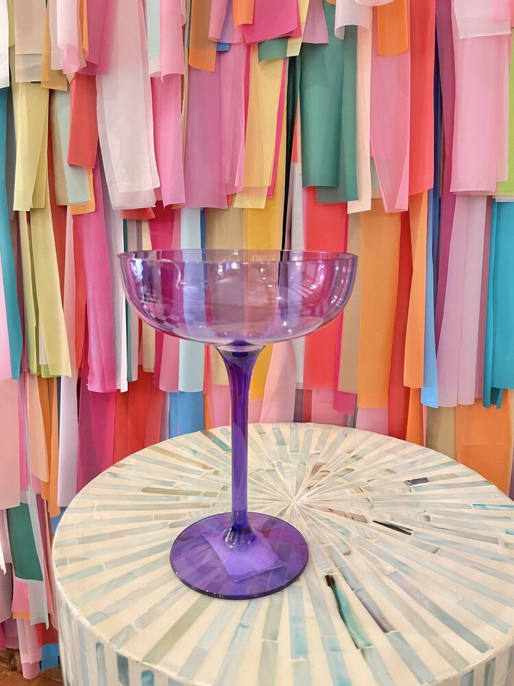 The Wine Savant Colored Coupe Glass-Purple