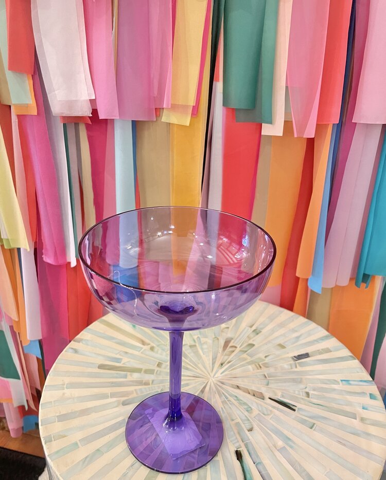 The Wine Savant Colored Coupe Glass-Purple