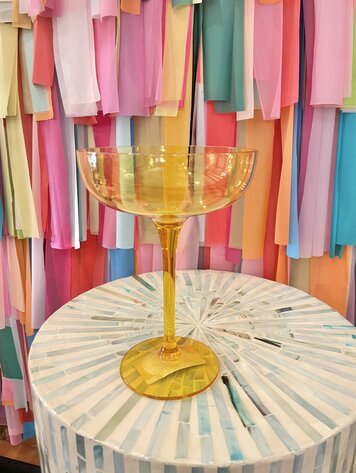 The Wine Savant Colored Coupe Glass-Yellow