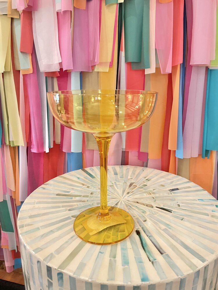 The Wine Savant Colored Coupe Glass-Yellow