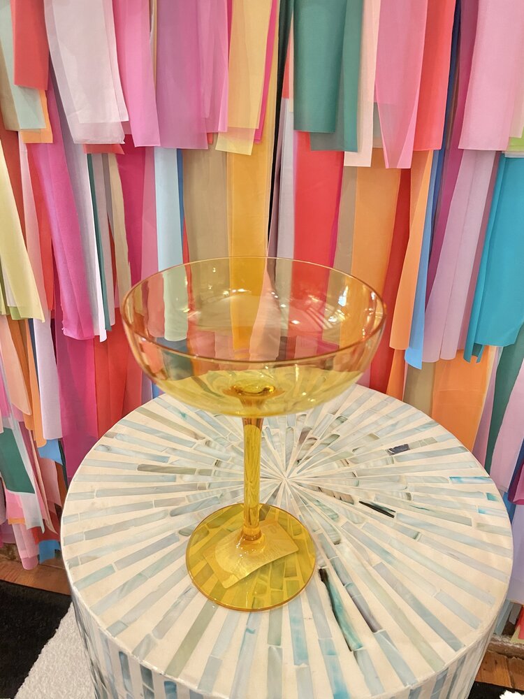 The Wine Savant Colored Coupe Glass-Yellow