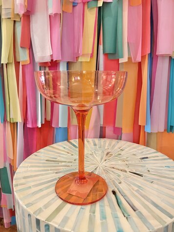 The Wine Savant Colored Coupe Glass-Orange