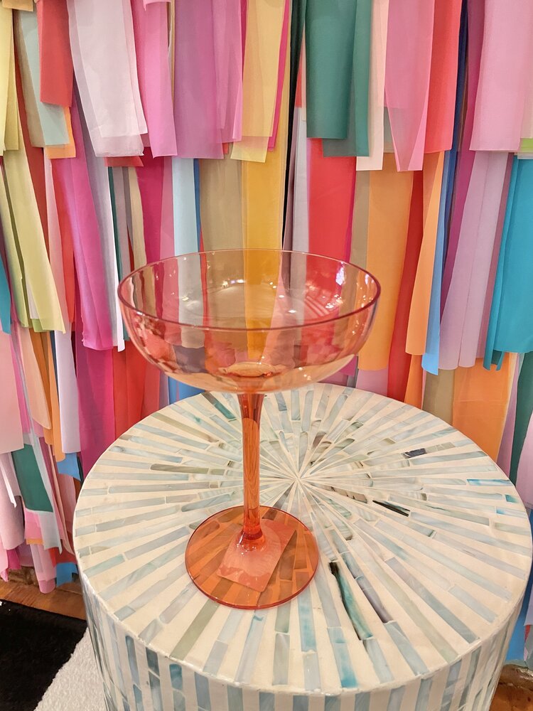 The Wine Savant Colored Coupe Glass-Orange