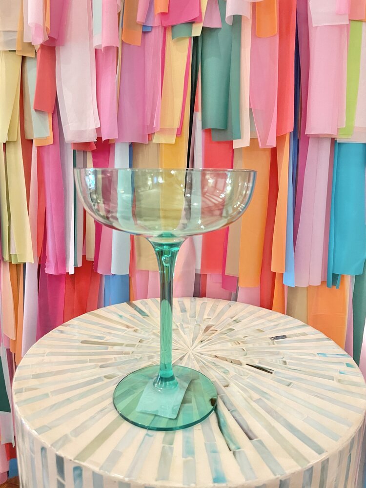 The Wine Savant Colored Coupe Glass-Green