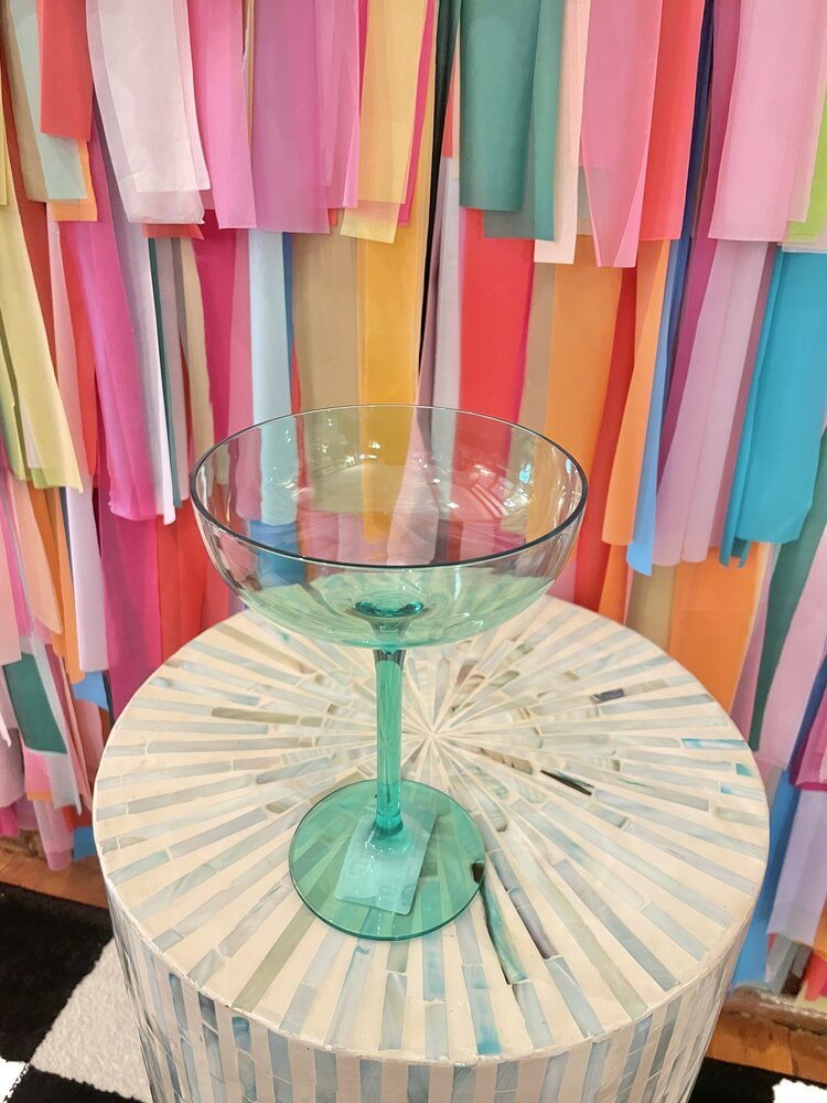 The Wine Savant Colored Coupe Glass-Green