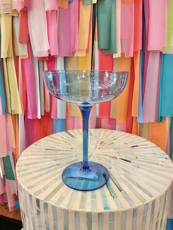 The Wine Savant Colored Coupe Glass-Blue