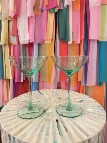 The Wine Savant Colored Coupe Margarita Glass-Green