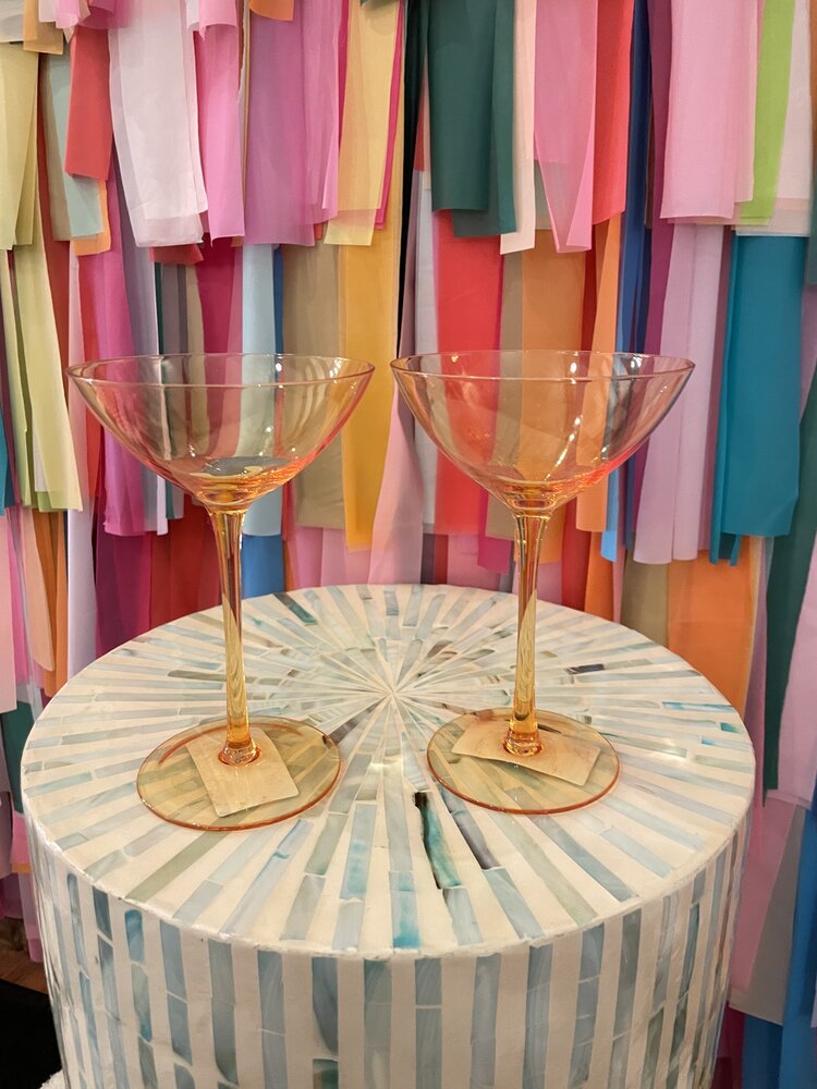 The Wine Savant Colored Coupe Margarita Glass-Yellow