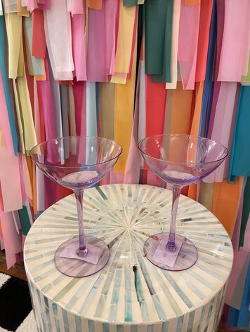 The Wine Savant Colored Coupe Margarita Glass-Purple